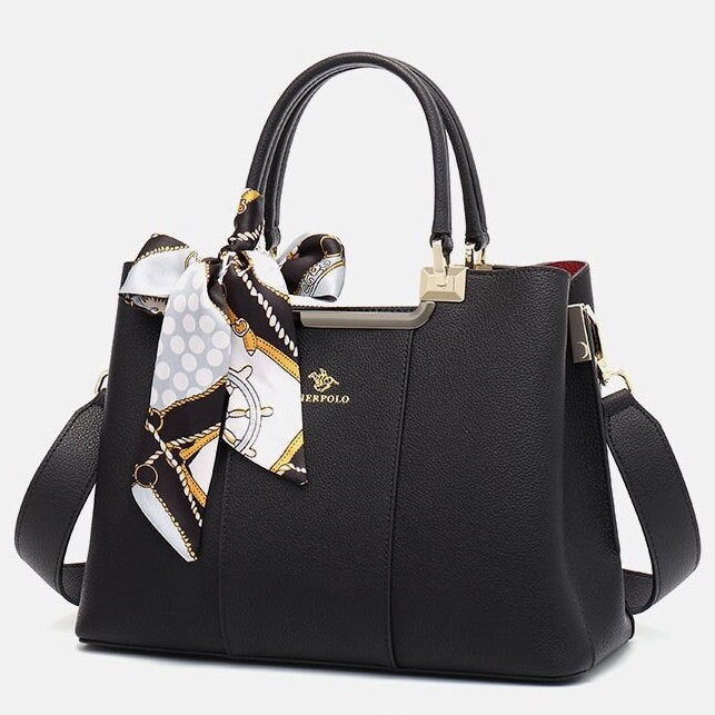 Cute Blue, Black Solid Color Simple Minimalist Luxury Genuine Leather Large Capacity Handheld Handbag for Women, Shoulder Bag, Crossbody Bag