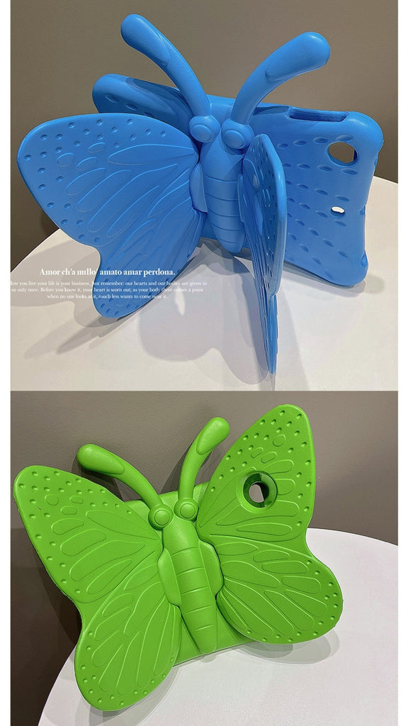 Cute Butterfly with Built in Foldable Wings Stand Design Protective Shockproof Case for iPad 2017 2018 2019 2020 2021 2022 Pro Air 1 2 3 4 5
