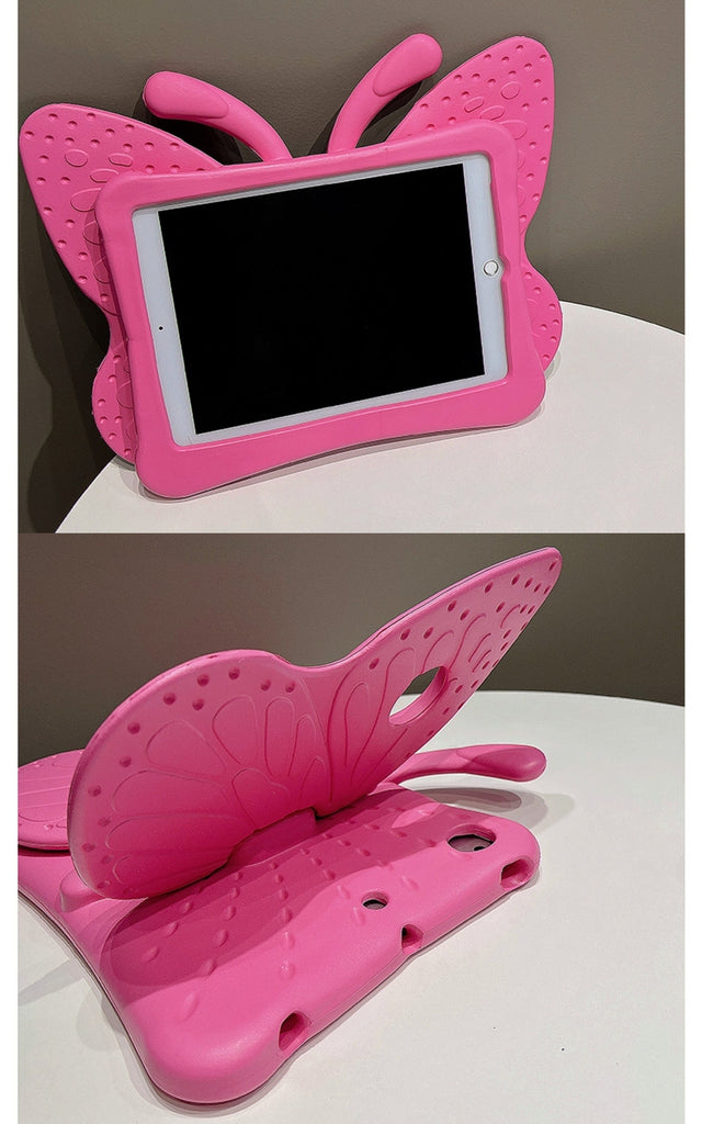Cute Butterfly with Built in Foldable Wings Stand Design Protective Shockproof Case for iPad 2017 2018 2019 2020 2021 2022 Pro Air 1 2 3 4 5