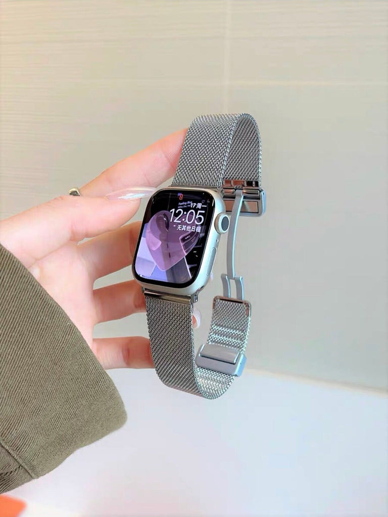 Minimalist Unisex Metal Sleek Bracelet Strap iWatch Band Series 1 2 3 4 5 6 7 8 9 Ultra Gen 38mm 40mm 41mm 42mm 44mm 45mm 49mm Apple Watch