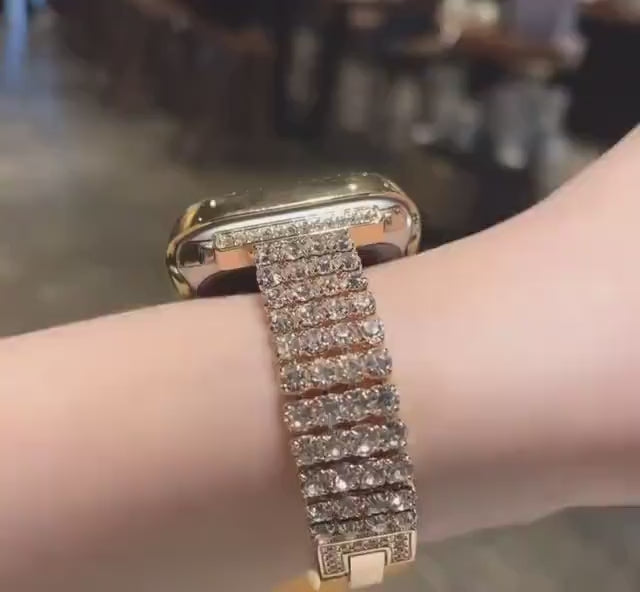 Diamond Encrusted Bracelet iWatch Band Series 1 2 3 4 5 6 7 8 9 Ultra Generation 38mm 40mm 41mm 42mm 44mm 45mm 49mm Chain Apple Watch Strap