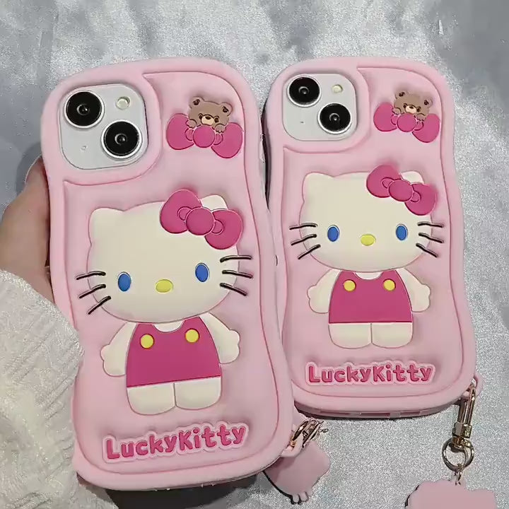 Cute Kawaii Pink 3D Hello Kitty Sanrio Design Protective Shockproof Phone Case iPhone Case for iPhone 11 12 13 14 15 Pro Max Case