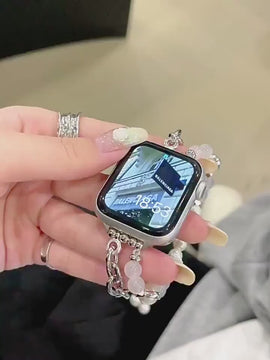 Minimalist Pearl Strap Apple Watch Band Series 1 2 3 4 5 6 7 8 9 Ultra Generation 38mm 40mm 41mm 42mm 44mm 45mm 49mm Chain Apple Watch Strap