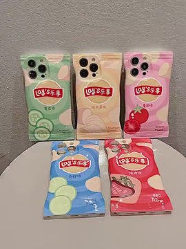Cute Lay’s Chip Bag Snacks Multiple Colour  Flavors Design Thick Bulky Protective Shockproof iPhone Case for iPhone 11 12 13 14 Pro Max Case