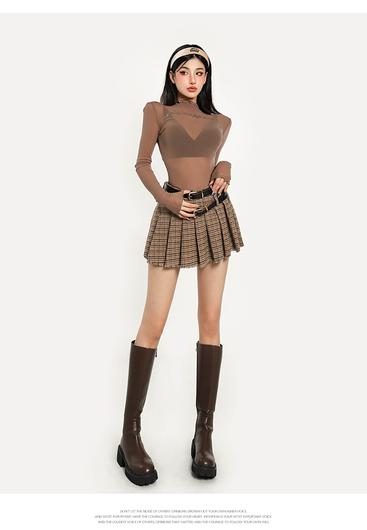 Prince Mesh Ruffle Turtleneck Long Sleeve Solid Color Top – Al Grandé ...