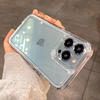 Cute Minimalist Transparent Clear Design Thick Edges Rubber Protective Shockproof Phone Case for iPhone 11 12 13 14 15 Pro Max Case