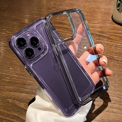 Cute Minimalist Transparent Clear Design Thick Edges Rubber Protective Shockproof Phone Case for iPhone 11 12 13 14 15 Pro Max Case