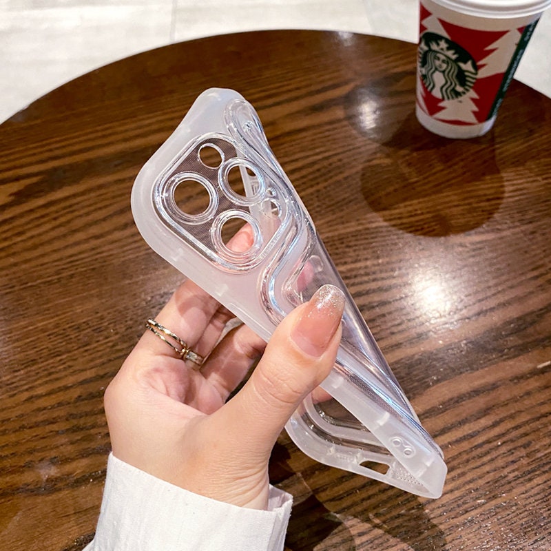 Cute Transparent Clear Bulky Thick Silicone Shockproof Protective Phone Case for iPhone X XR XS Max iPhone 11 12 13 14 15 Pro Max Phone Case