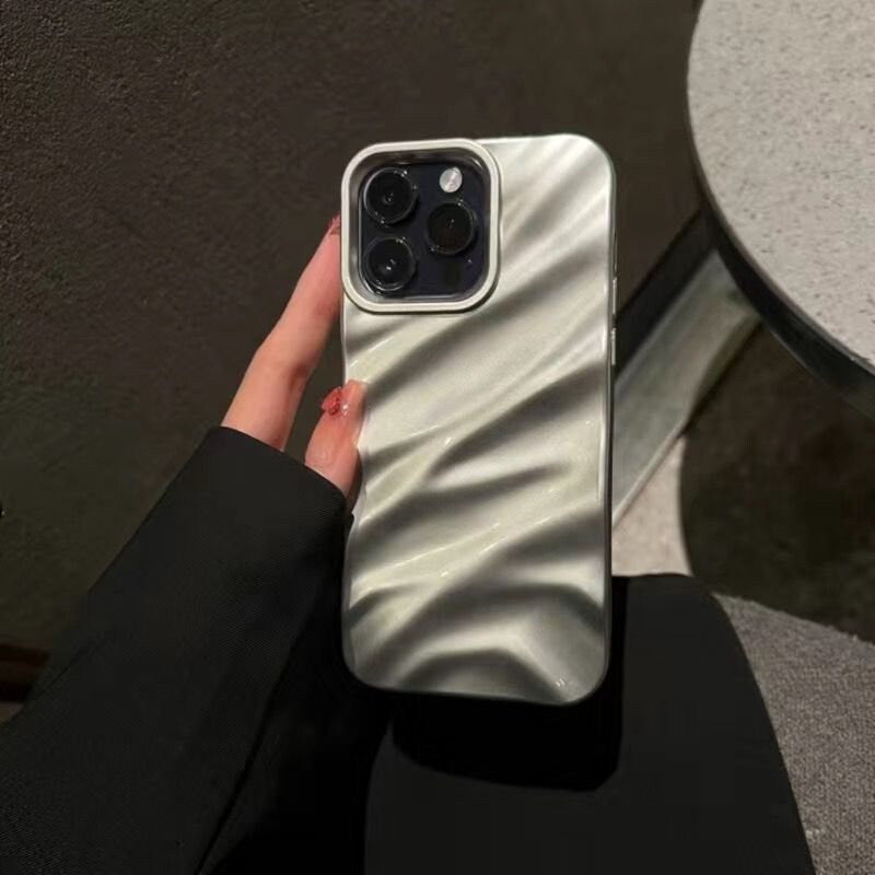 Cute Holographic Shiny Glossy 3D Water Ripple Wave Swirl Design Protective Shockproof Phone Case for iPhone 11 12 13 14 15 Pro Max Case