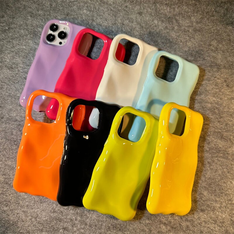 Cute Trending 3D Glossy Liquid Swirl Wave Thick Design Protective Shockproof Phone Case iPhone Case for iPhone 11 12 13 14 Pro Max Case