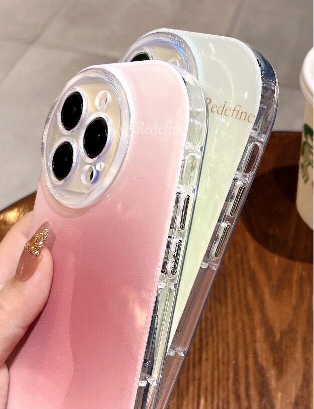 Cute Multicolour Gradient Ombré Laser Holographic with words of Inspiration Protective Shockproof Case for iPhone 11 12 13 14 15 Pro Max