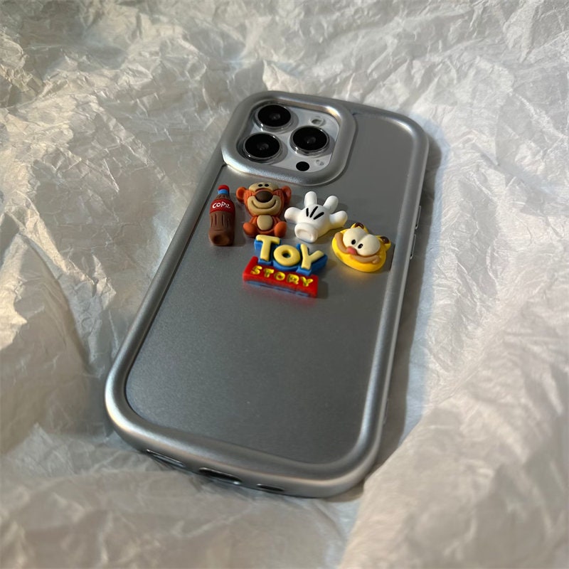 Cute Solid Grey Toy Story Lotso Garfield Cat Cartoon Design Thick Protective Shockproof iPhone Case for iPhone 11 12 13 14 Pro Max Case
