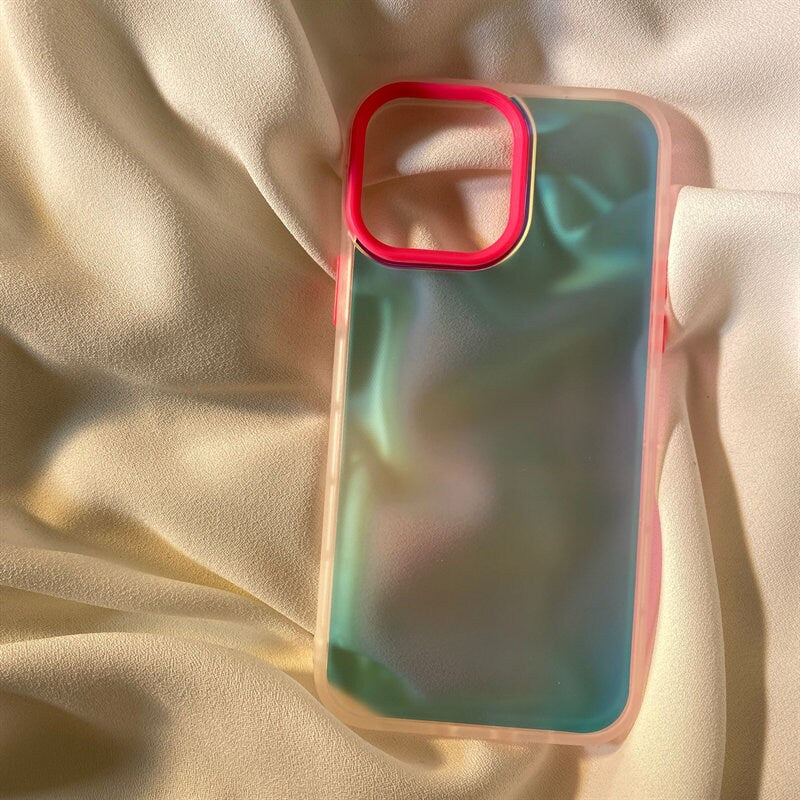 Cute Minimalist Gradient Holographic Clear Design Protective Shockproof iPhone Case for iPhone 11 12 13 14 Pro Max Case