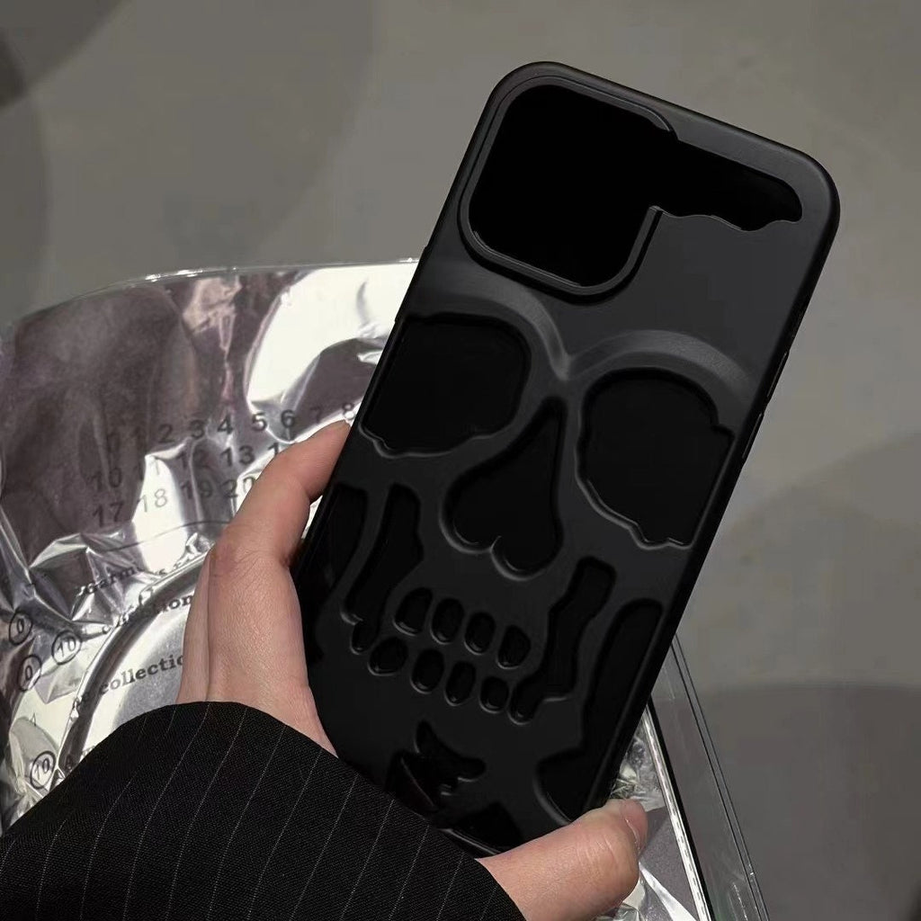 Cool Black, Silver, Gold Matte & Glossy Hollow Skull Cooling Design Protective Shockproof iPhone Case for iPhone 11 12 13 14 15 Pro Max Case