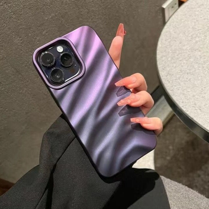 Cute Holographic Shiny Glossy 3D Water Ripple Wave Swirl Design Protective Shockproof Phone Case for iPhone 11 12 13 14 15 Pro Max Case