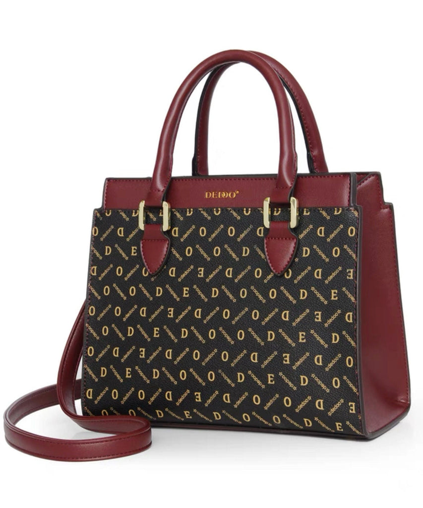 Cute Brown Minimalist Geometric Pattern Monogram Luxury Faux Leather PVC Large Capacity Handbag for Women, Shoulder Bag, Crossbody Bag