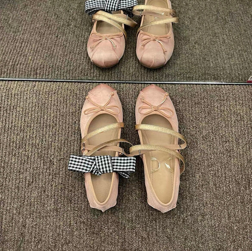 Women Retro Mary Jane Shoes, Ballerina Vintage Flats Shoes, Plain Toe Ballet Flats for Women, Round Toe Retro Black Pink Sliver Shoes