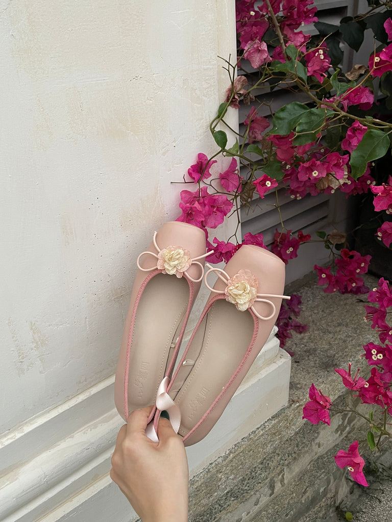 Women Retro Mary Jane Shoes, Vintage Flats Flower Bow Decor Shoes, Women Plain Toe Flats, Square Toe Green Pink Blue Heels