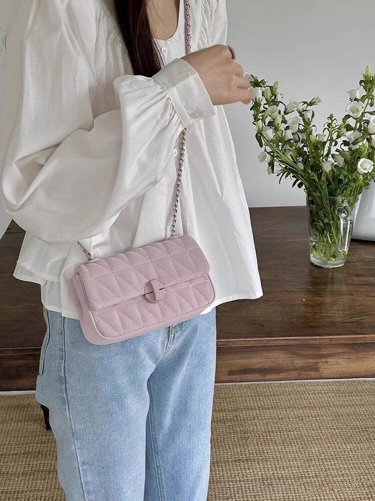 Stylish Geometric Pattern Shoulder Bag, Cute Underarm Bag, Vegan Leather Bag, Crossbody Bag, Adjustable Straps Leather Bag, Gift for her