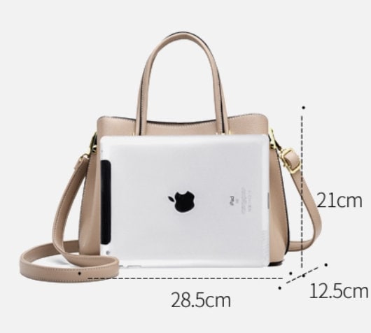 Cute Khaki Solid Color Minimalist Simple Luxury Vegan Leather Large Capacity Handheld Handbag for Women, Shoulder Bag, Crossbody Bag