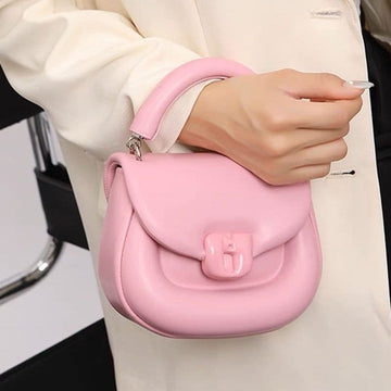 Cute Solid Color Simple Minimalist Luxury Top Handle Bag, Vegan Leather Handbag, Shoulder Bag for Women, Crossbody Bag, Gift for her