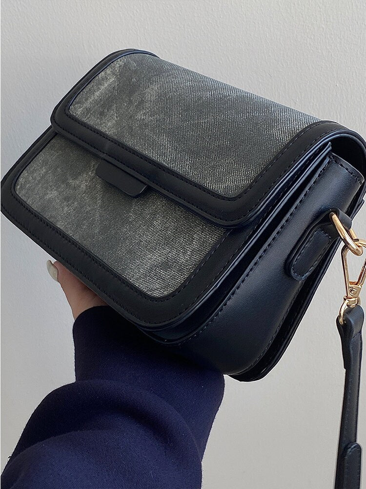 Minimalist Grey Marble Leather Handbag, Cute Shoulder Bag for Women, Vegan Leather Zipper Bag, Vintage Retro Top Handle Bag, Handheld Bag