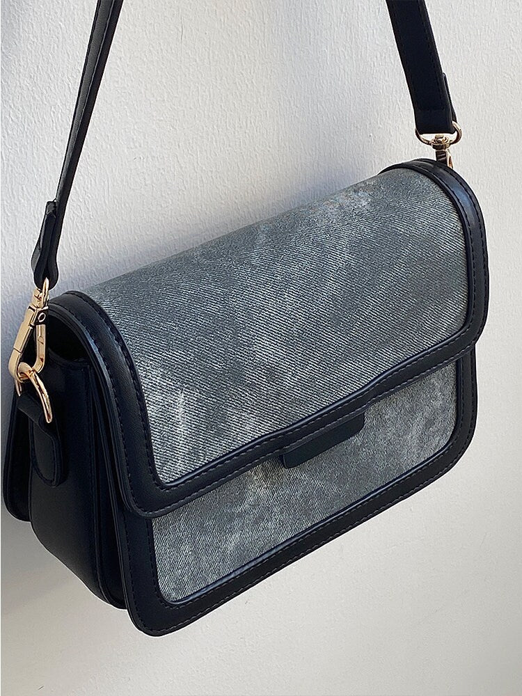 Minimalist Grey Marble Leather Handbag, Cute Shoulder Bag for Women, Vegan Leather Zipper Bag, Vintage Retro Top Handle Bag, Handheld Bag