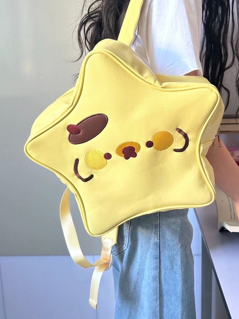 Cute KITTY White Backpack, Star Shaped Design Leather Backpack for Women, Sanrio Kitty Kawaii Bag for Girls, Oversized Backpack