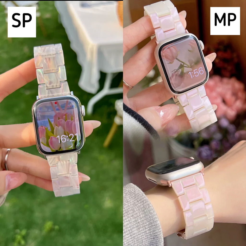 Cute Pearlescent Marble Bracelet iWatch Band Series 1 2 3 4 5 6 7 8 9 Ultra Generation 38mm 40mm 41mm 42mm 44mm 45mm 49mm Apple Watch Strap