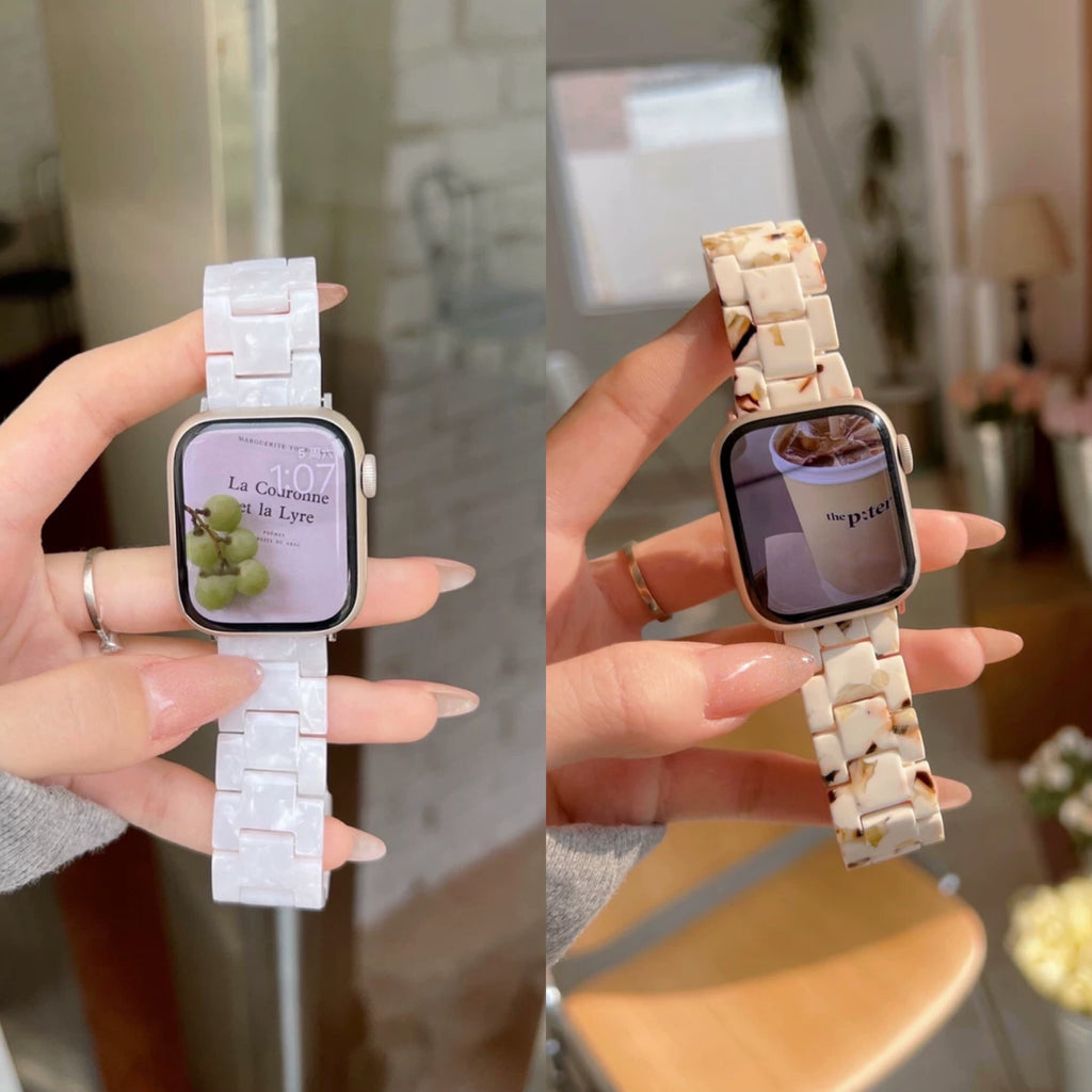 Cute Pearlescent Marble Bracelet iWatch Band Series 1 2 3 4 5 6 7 8 9 Ultra Generation 38mm 40mm 41mm 42mm 44mm 45mm 49mm Apple Watch Strap